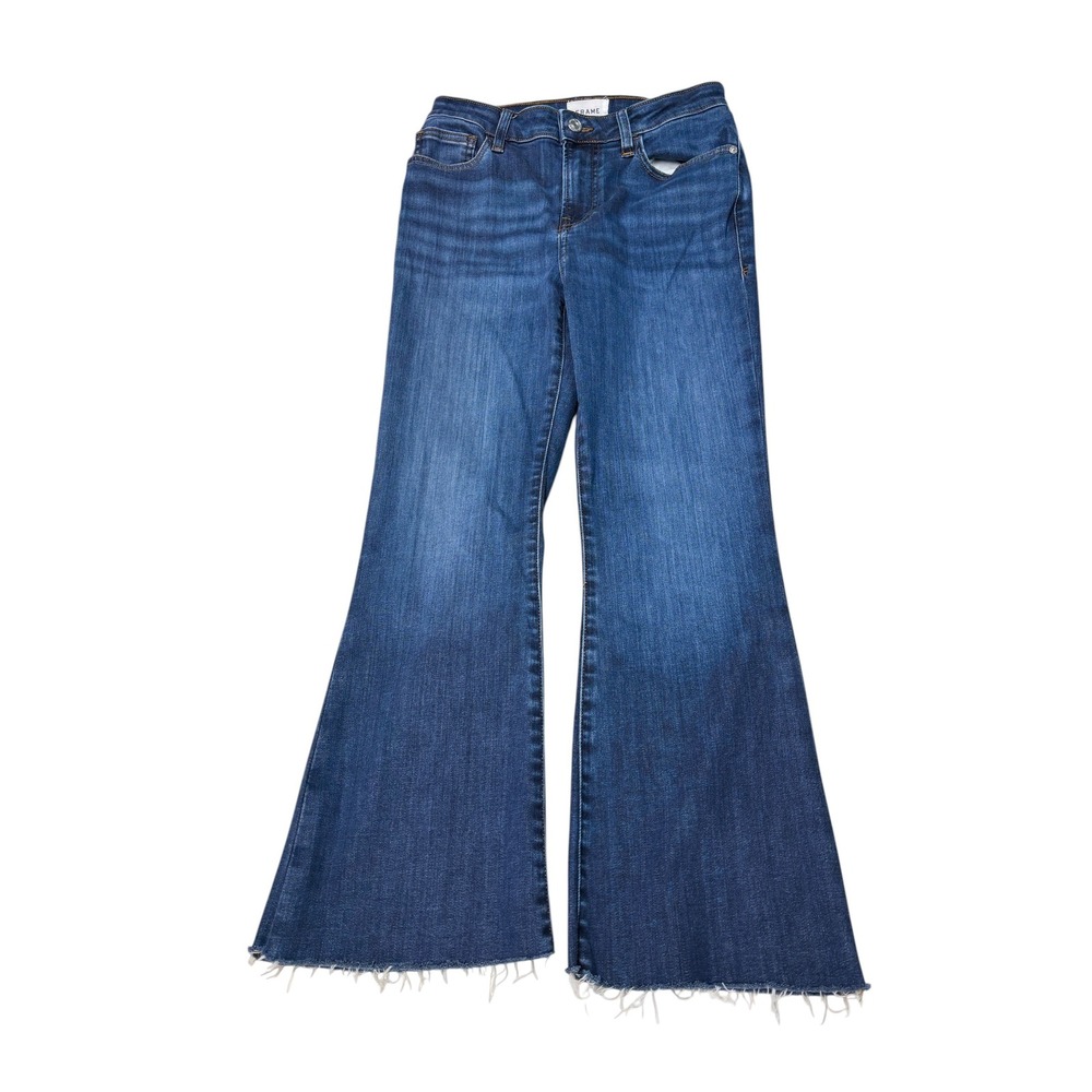 FRAME  FRAME Le Crop Mini Boot Jeans Raw Hem Blue Denim Womens Size 27X26